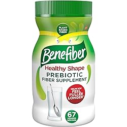 Benefiber Healthy Shape Prebiotic Fiber Supplement Powder for Digestive Health, Daily Fiber Powder - 67 Servings 17.6 Ounces