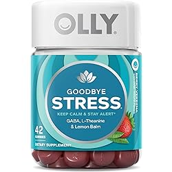 OLLY Goodbye Stress Gummy, GABA, L-Theanine, Lemon Balm, Stress Relief Supplement, Berry, 42 Day Supply - 42 Count