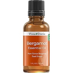 Viva Doria 100% Pure Bergamot Essential Oil, Undiluted, Food Grade, Italian Bergamot Oil, 1 Fluid Ounce 30 mL Natural Aromatherapy Oil