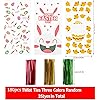 DERAYEE Easter Cellophane Treat Bags, 150Pcs Easter Candy Goody Gift bags with Bunny Eggs Chicks Twist Ties Easter Party Favors