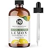 NaturoBliss 100% Pure Lemon Essential Oil Therapeutic Grade Premium Quality 4 fl. oz with Glass Dropper, Perfect for Aromatherapy