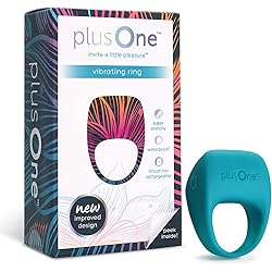 plusOne Vibrating Ring for Couples or Individuals, Settings High Quality Body Safe Silicone Ultra Hygienic Quick Charging Magnetic USB Cable, Tantalizing Teal, 3.85 x 1.65 x 1.02