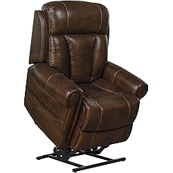 Lyndon Infinite Recline Leather Lift Chair Recliner wPower Headrest & Lumbar - Brown curbside delivery