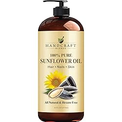 Handcraft Sunflower Oil – 100% Pure and Natural – Premium Quality Cold Pressed Carrier Oil for Essential Oils, Massage Oil, Moisturizing Skin and Hair – 16 fl. Oz