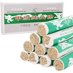 Barelove Pure Moxa Rolls, Handmade Natural Mild Moxibustion Mugwort Sticks Chinese Medicine for Pain Relief Box of 10 Rolls 1 Box