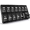 TookMag Extra Large Pill Organizer 2 Times a Day, XL Weekly Pill Box Twice a Day, 7 Day AM PM Pill Case, Oversized Day Night Daily Medicine Organizer for Vitamins, Fish Oils or Supplement -Black