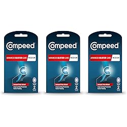 Compeed Advanced Blister Care Hydrocolloid Bandage Cushions 2 Count Medium Pads 3 Packs, Heel Blister Patches, Blister on Foot, Blister Prevention& Treatment Help, Hydrocolloid Waterproof Bandages