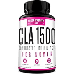 Extra Strength CLA for Women - 1500mg High Potency Weight Management Supplement - Stimulant-Free Conjugated Lineolic Acid from Safflower Oil - 120 Ct - Sheer Strength - Packaging May Vary
