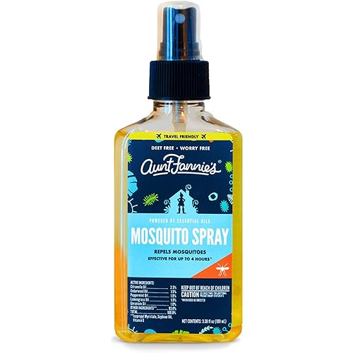 Aunt Fannie's Mosquito Spray with Essential Oils, 3.38 Fl Oz