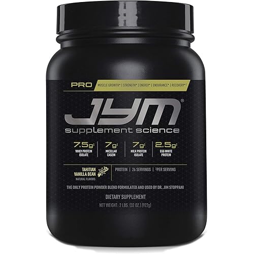 Pro Jym Protein Powder - Egg White, Milk, Whey protein isolates & Micellar Casein | JYM Supplement Science | Tahitian Vanilla Bean Flavor, 2 Lb