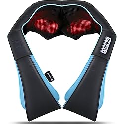Back and Neck Massager - Shiatsu Shoulder Massager - Electric Deep Kneading Massage with Heat - Massage for Muscle Relief, Tired Back, Neck, Shoulder & Legs