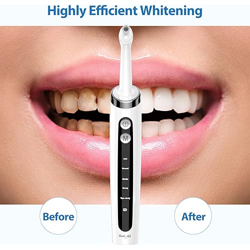 Tooth Polisher, Smile-Aid Multifunctional Replacement Head Teeth Whitening Kit, Better Whitening Effect Than Electric Toothbrush, USB Charging, Waterproof