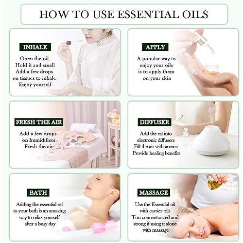 PHATOIL 9PCS Essential Oils Gift Set, 10ml0.33fl.oz Scented Oils for Soap, Candle Making, Premium Quality Essential Oils for Diffuser, Humidifier, Massage