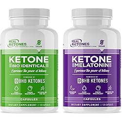 Real Ketones AM & PM Keto Pills, Day & Nighttime Exogenous BHB Supplement Capsules for Morning Energy and Night time Sleep with melatonin, Supports Ketosis