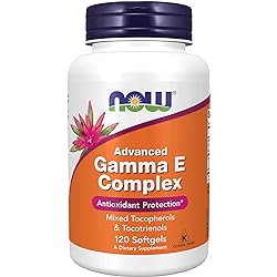 NOW Supplements, Advanced Gamma E Complex, Mixed Tocopherols & Tocotrienols, Antioxidant Protection, 120 Softgels