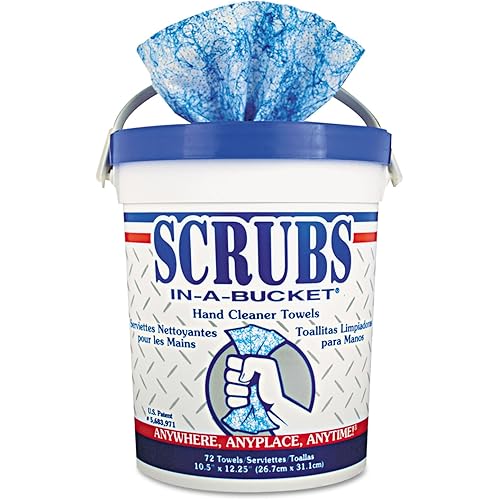 Scrubs Disposable Hand Cleaner Towel, Cirtus Scent, 72-Count Bucket