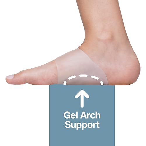 ZenToes Gel Arch Supports for Plantar Fasciitis, Flat Feet, Foot Support Pain - Pair of Gel Inserts for Sandals, Sneakers, Boots, High Heels, Shoes Small fit Men's 5-8.5, Women's 6-9.5