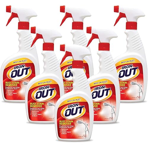 Iron OUT Spray Gel Rust Stain Remover, Remove and Prevent Rust Stains in Bathrooms, Kitchens, Appliances, Laundry, and Outdoors, 24 Ounce, Pack of 6