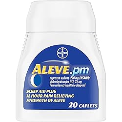 Aleve PM Pain Reliever Nighttime Sleep-Aid Caplets, 20 ea Pack of 2