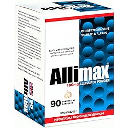 Allimax 180mg 90 Capsules. Allicin Garlic Supplement to Support Your Body’s Immune Function. Contains Stabilized and Potent Bioactive Allicin, Extracted from Clean & Sustainable Spanish Grown Garlic