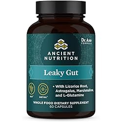 Gut Health Supplement by Ancient Nutrition Leaky Gut Capsules, 60ctFormulated with Licorice Root, Astragalus, Marshmallow, and L-Glutamine, Gluten Free, Paleo and Keto Friendly, 60 Ct
