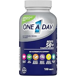 One A Day Men’s 50 Multivitamins, Supplement with Vitamin A, Vitamin C, Vitamin D, Vitamin E and Zinc for Immune Health Support, Calcium & more, 100 count