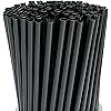 200 Pcs Black Disposable Drinking Plastic Straws.0.23'' diameter and 8.26" long-Black