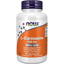 NOW Supplements, L-Carnosine Beta-Alanyl-L-Histidine 500 mg, Healthy Aging, 100 Veg Capsules