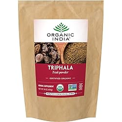 Organic India Triphala Powder - Immune Support, Digestion, Adaptogen, Colon Cleanse, Nutrient Dense, Vegan, Gluten-Free, Kosher, USDA Certified Organic, Non-GMO, Triphala Powder Organic - 1 Lb Bag