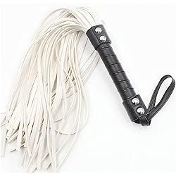DINDO 27.5'' Horse Whip Leather, Riding Whip For Horses, White Horse Riding Whip, White Whip Leather White
