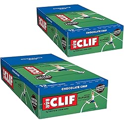 CLIF BARS - Energy Bars - Chocolate Chip - Made with Organic Oats - Plant Based Food - Vegetarian - Kosher 2.4 Ounce Protein Bars, 24 Count Packaging May Vary