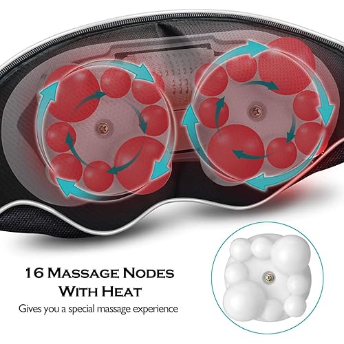 Shiatsu Neck and Back Massager with Heat , VIKTOR JURGEN Deep Tissue Kneading Sports Recovery Massagers for Neck, Back, Shoulders, Foot , Relaxation Gifts for Him,Her,Women,Men