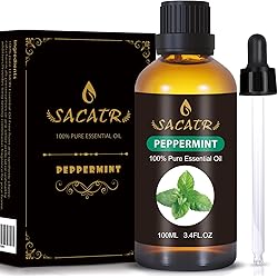Peppermint Essential Oil, Pure and Natural, for Aromatherapy, Massage and Topical uses,Perfect for Aromatherapy, Headaches & Tiny Menaces - Use in Diffuser or on Skin & Hair