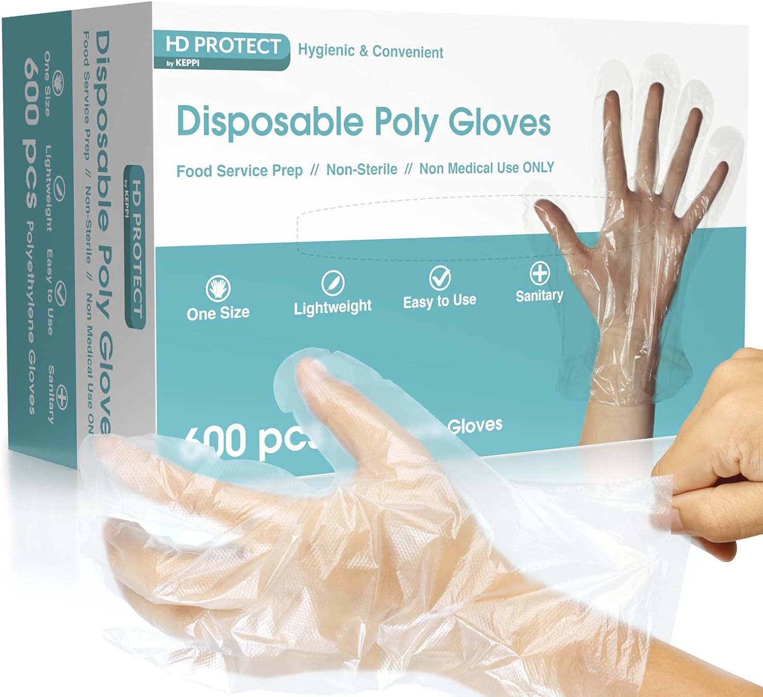 600 Pack Plastic Gloves - Best Value Cooking Gloves Disposable Food Safe. Bulk Food Safe Gloves - Transparent Food Grade Gloves & Gloves for Cooking. One Size Fits Most Guantes Desechables