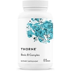 Thorne Basic B-Complex - Tissue-Ready Vitamin B Complex Supplement with Choline - Supports Cellular Energy Production, Brain Health & Red Blood Cell Formation - Gluten-Free, Dairy-Free - 60 Capsules