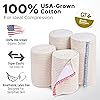 GT Soft | Latex Free | Organic USA Cotton Elastic Bandage | Set of Two 4 inch & Two 3 inch Wraps | Washable Reusable Hook & Loop Closure Both Ends, Beige