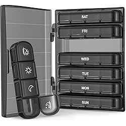 AUVON Weekly Pill Organizer 4 Times a Day with 7 Daily Large Pill Box Cases to Hold Fish Oils, Vitamins, Supplements, Medication