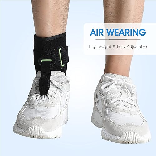 Adjustable Drop Foot Brace Foot Up Afo Brace Unisex Fits for RightLeft Foot Orthosis Ankle Brace Support, Improve Walking Gait, Effective Relieve Pain for Achilles Tendon Black