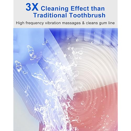 Ultrasonic Electric Toothbrush Adults, Automatic Toothbrush U Shaped Whole Mouth 360° Cleaning Teeth Whitening Hands Free Rechargeable IPX7 Waterproof