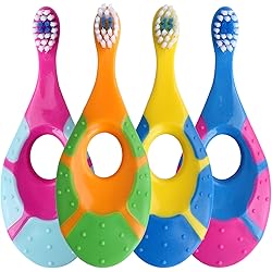 Baby Toothbrush for Infants & Toddlers 0-2 Years Old 4 Pack Extra Soft Bristle for Baby Gums | BPA-Free, Easy-Grip Finger & Teething Handle