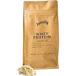 Jovvily Whey Protein Isolate - 1lb - Protein Powder - Unflavored - with BCAAs