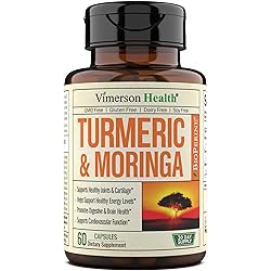 Turmeric Curcumin with Moringa Oleifera Leaf & BioPerine - Supplement That Supports Inflammatory Response & Occassional Joint Discomfort. Antioxidant Properties with 95% Curcuminoids. 60 Capsules
