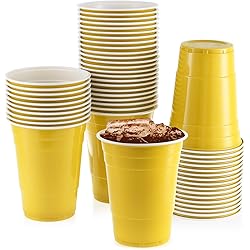 16 oz Yellow Cups [50 Pack] Disposable plastic cup, Big Birthday Party Cups