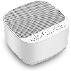Magicteam Sleep Sound White Noise Machine with 40 Natural Soothing Sounds and Memory Function 32 Levels of Volume Powered by AC or USB and Sleep Timer Sound Therapy for Baby Kids Adults White