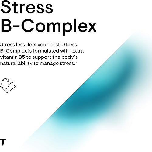Thorne Stress B-Complex - Vitamins B2, B6, B12, and Folate in Highly-Absorbable and Active Forms - Extra Vitamin B5 for Adrenal Support, Stress Management and Immune Function - 60 Capsules