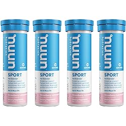Nuun Sport: Electrolyte Drink Tablets, Strawberry Lemonade, 4 Tubes 40 Servings