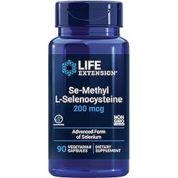 Life Extension Se-Methyl L-Selenocysteine - 200mcg - Advanced Form of the Antioxidant Selenium – Selenium Supplement Pill for Immune Health - Non-GMO, Gluten-Free, Vegetarian – 90 Capsules