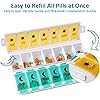 GOGOODA Extra Large Pill Organizer 2 Times a Day, XL AM PM Weekly Pill Box Quick Fill Vitamin Container Medicine Organizer Holder Yellow-Green