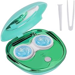 AMESEDAK Ultrasonic Contact Lens Cleaner Case, Effective Automatic Contact Cleaning Machine with USB Charging, Lightweight & Portable Green