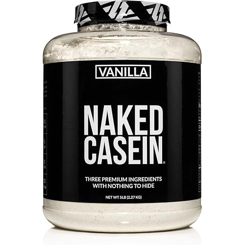 Naked Casein - Vanilla Micellar Casein Protein from US Farms - 5 Pound Bulk, GMO-Free, Gluten-Free, Soy-Free, Preservative-Free - Stimulate Muscle Growth - Enhance Recovery - 61 Servings